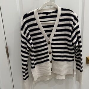 Veronica Beard Black and White Striped Women's Sweater